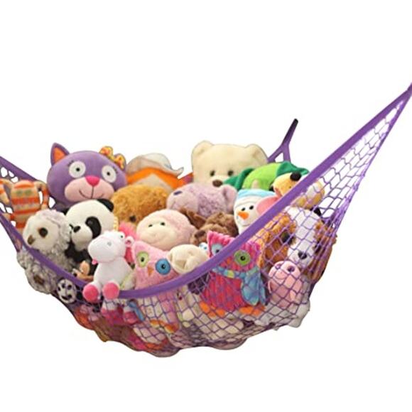MiniOwls Toy Hammock Organizer, XL Purple Stuffed Animals Storage - Picture 5 of 6
